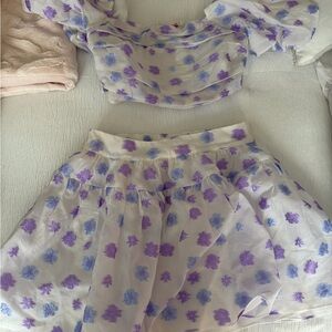 Buddy Love Purple Floral Mini Skirt